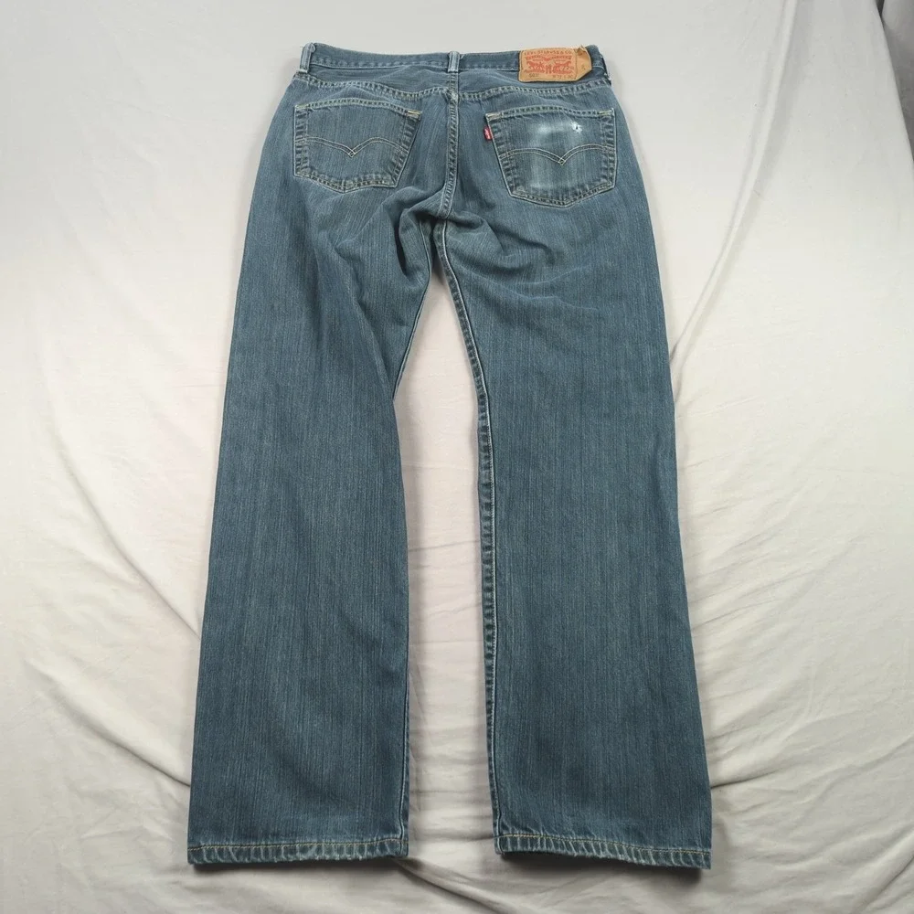 Levis 501 Jeans Mens 32x30 Blue Button Fly Classic American‎ Western Faded